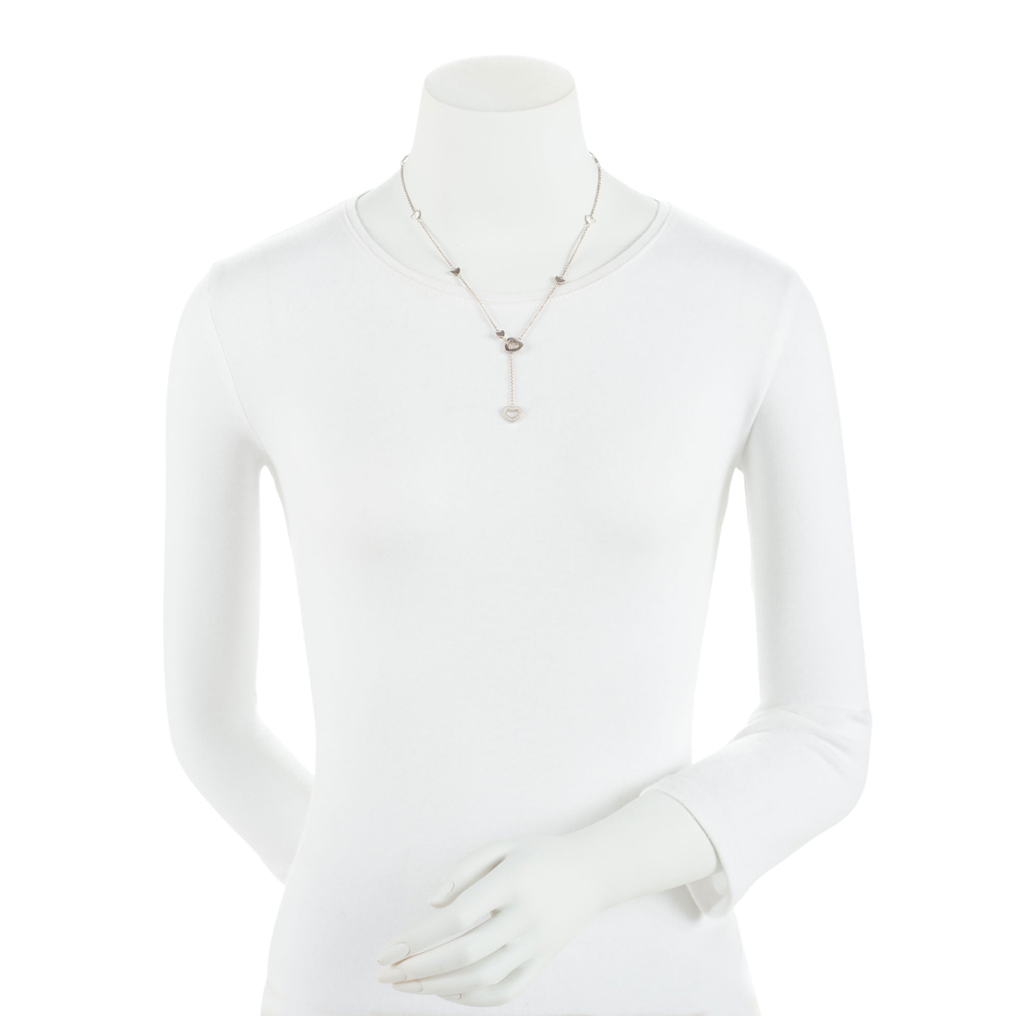 Tiffany & Co. Sterling Silver Heart Link Lariat Necklace (SHF-Ph9mhO)