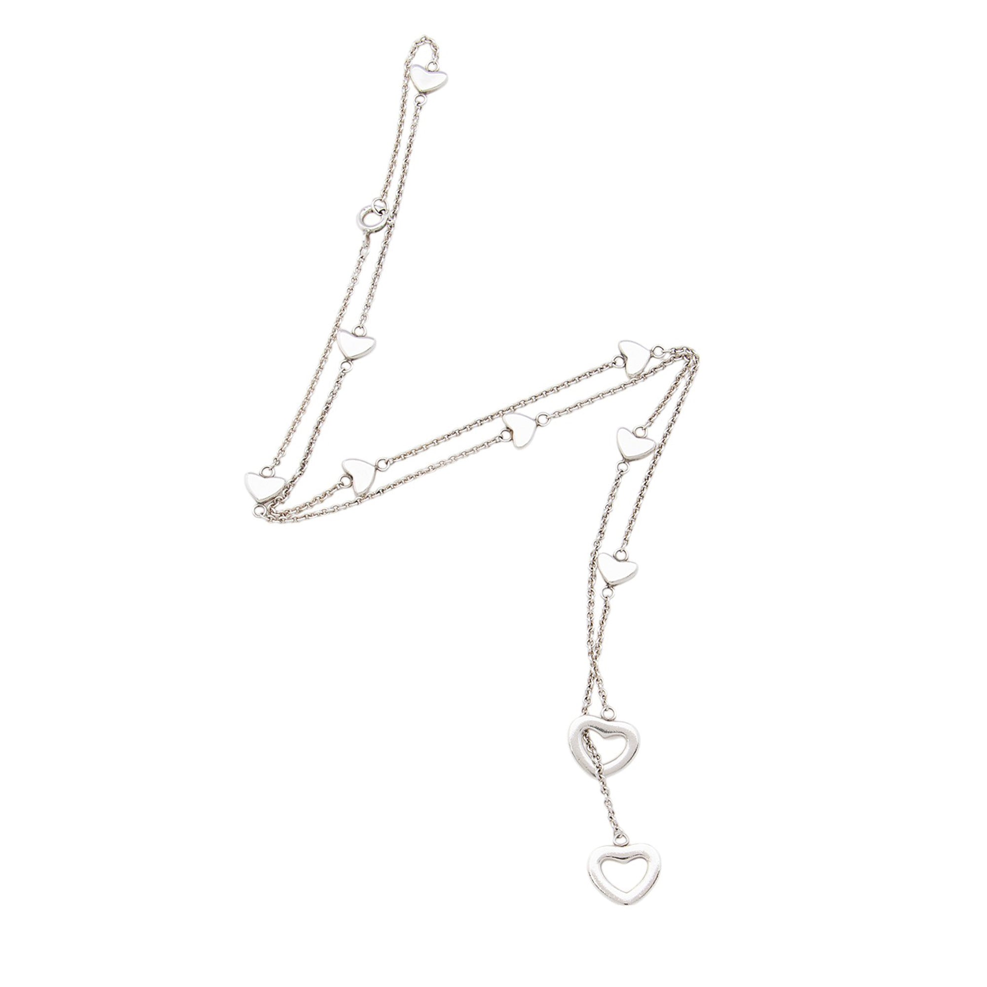 Tiffany & Co. Sterling Silver Heart Link Lariat Necklace (SHF-293A8t)