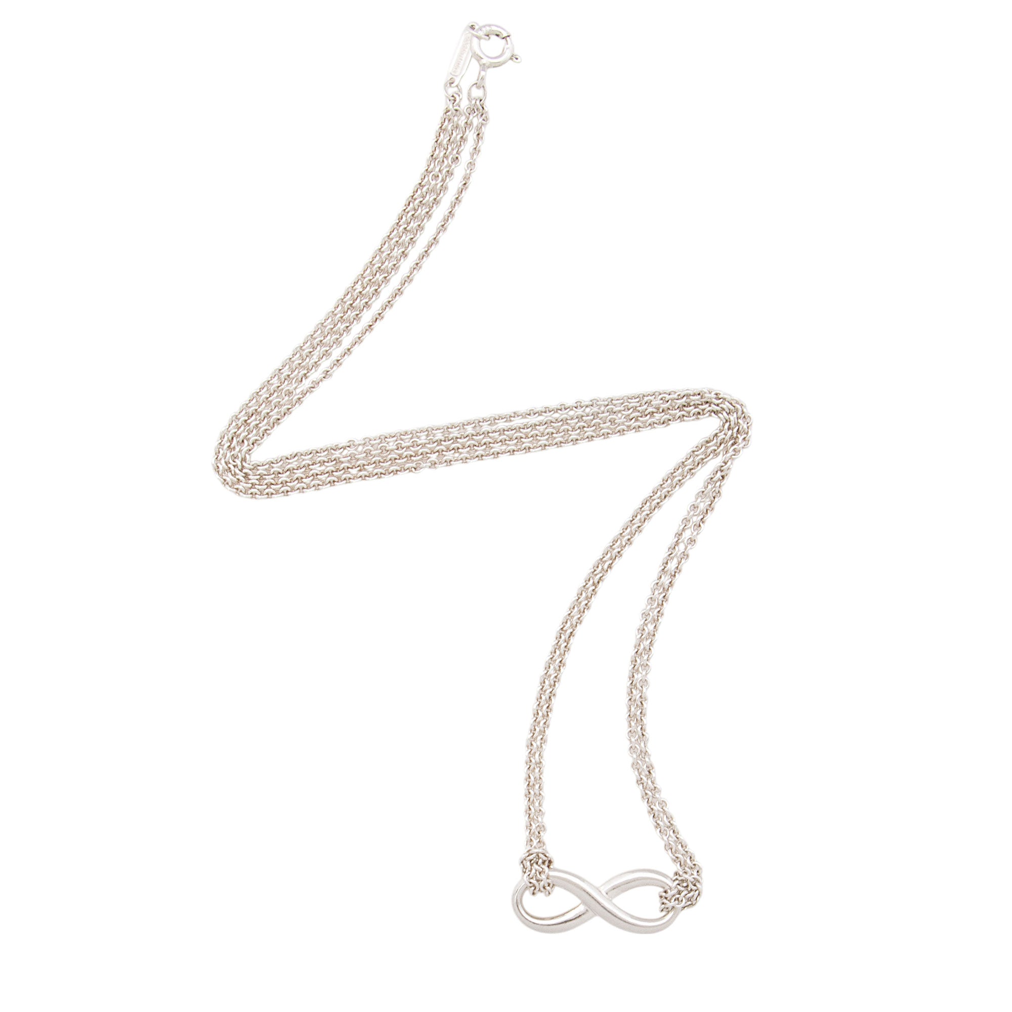 Tiffany & Co. Sterling Silver Infinity Double Chain Necklace (SHF-59e2X1)