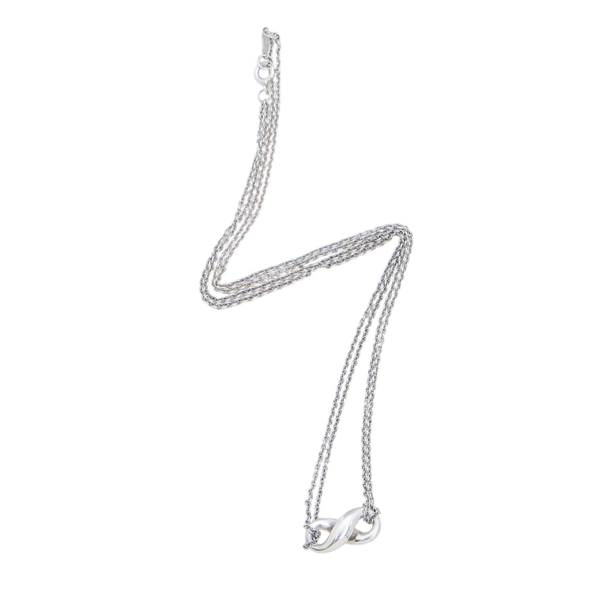 Tiffany & Co. Sterling Silver Infinity Double Chain Necklace
