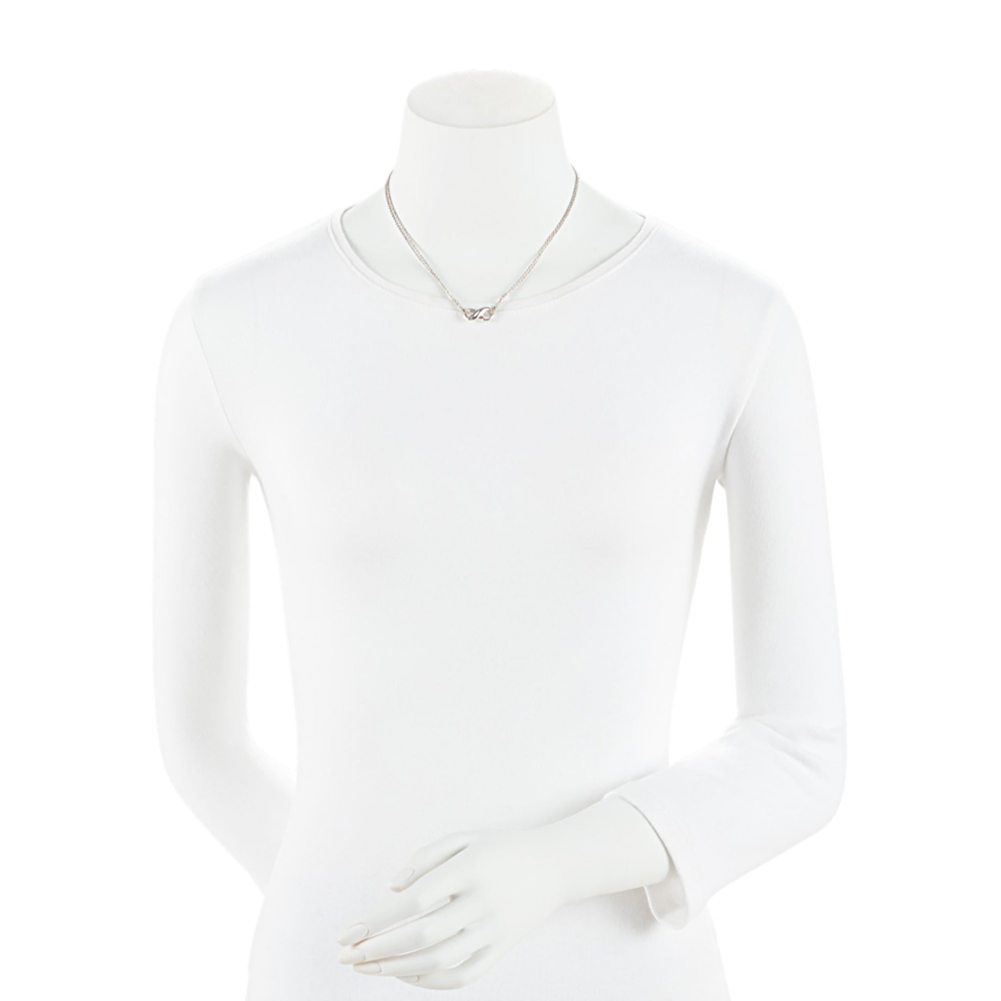 Tiffany & Co. Sterling Silver Infinity Double Chain Necklace