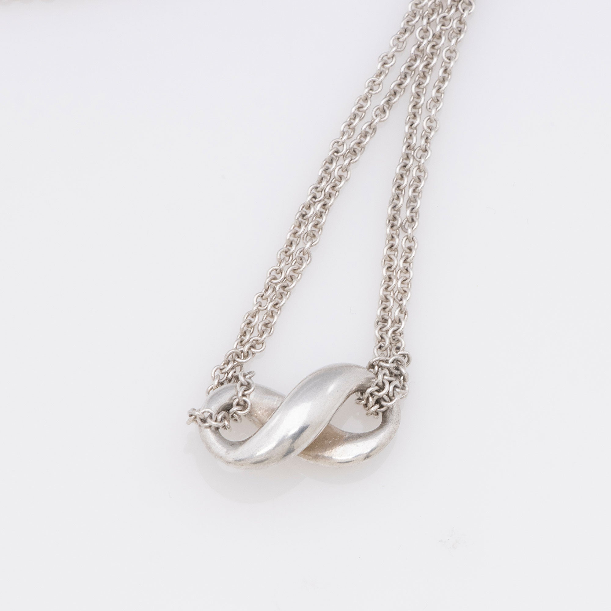 Tiffany & Co. Sterling Silver Infinity Double Chain Necklace