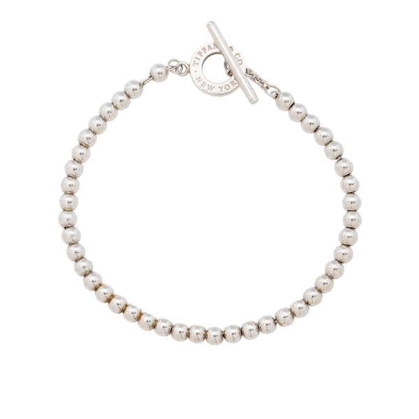 Tiffany & Co. Sterling Silver Mini Bead Toggle Bracelet (SHF-ohIMga)