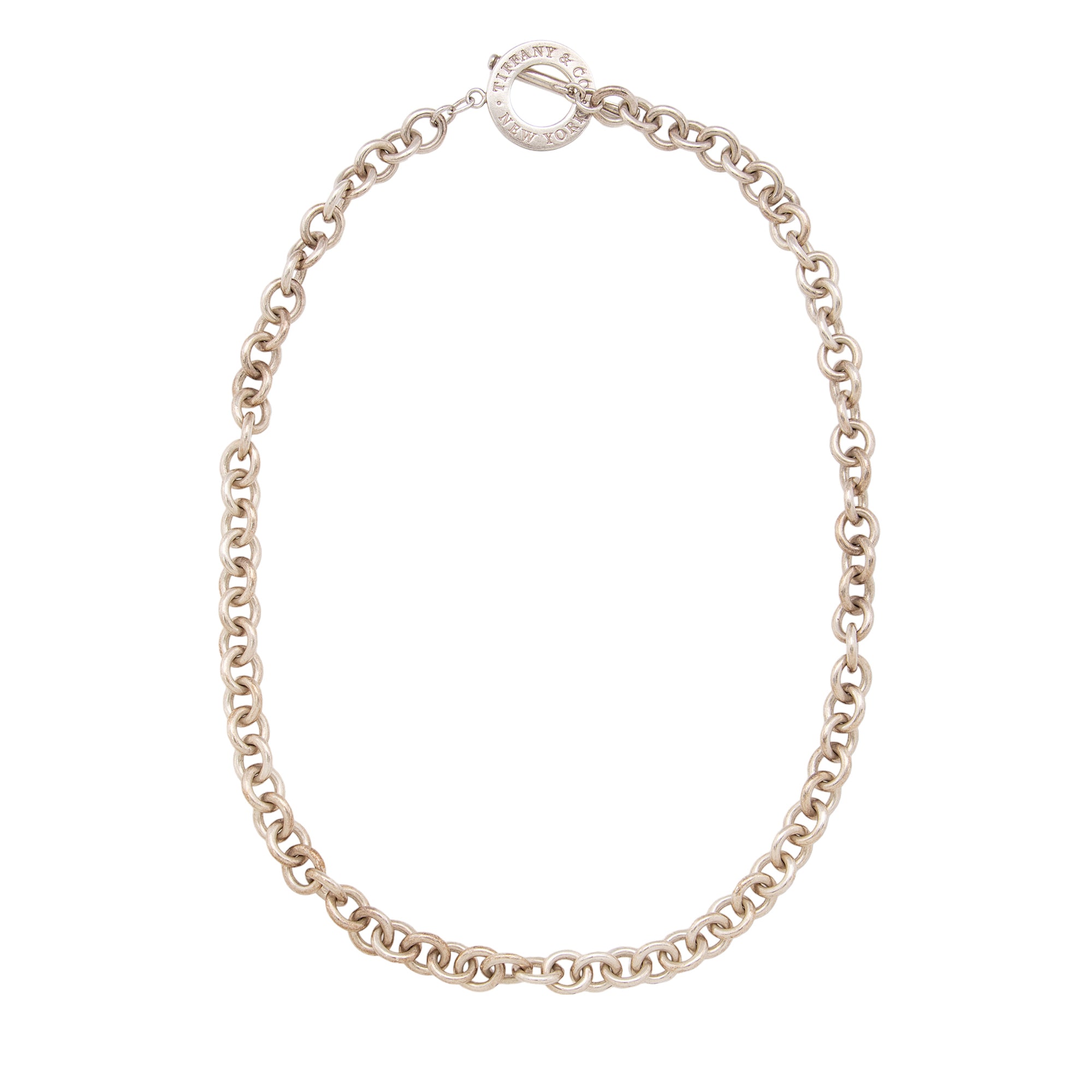 Tiffany & Co. Sterling Silver New York Toggle Necklace (SHF-ztMdip)