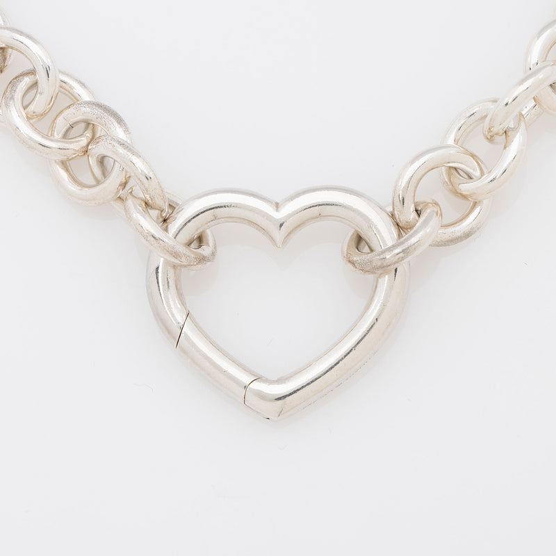 Tiffany Co. Sterling Silver Open Heart Clasp Necklace FINAL SALE LuxeDH