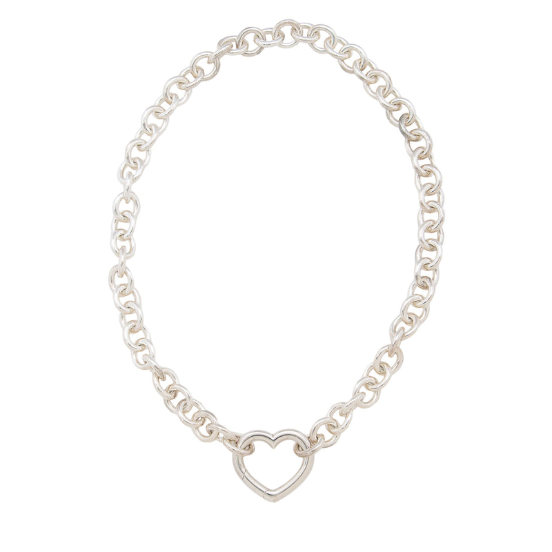Tiffany Co. Sterling Silver Open Heart Clasp Necklace FINAL SALE LuxeDH