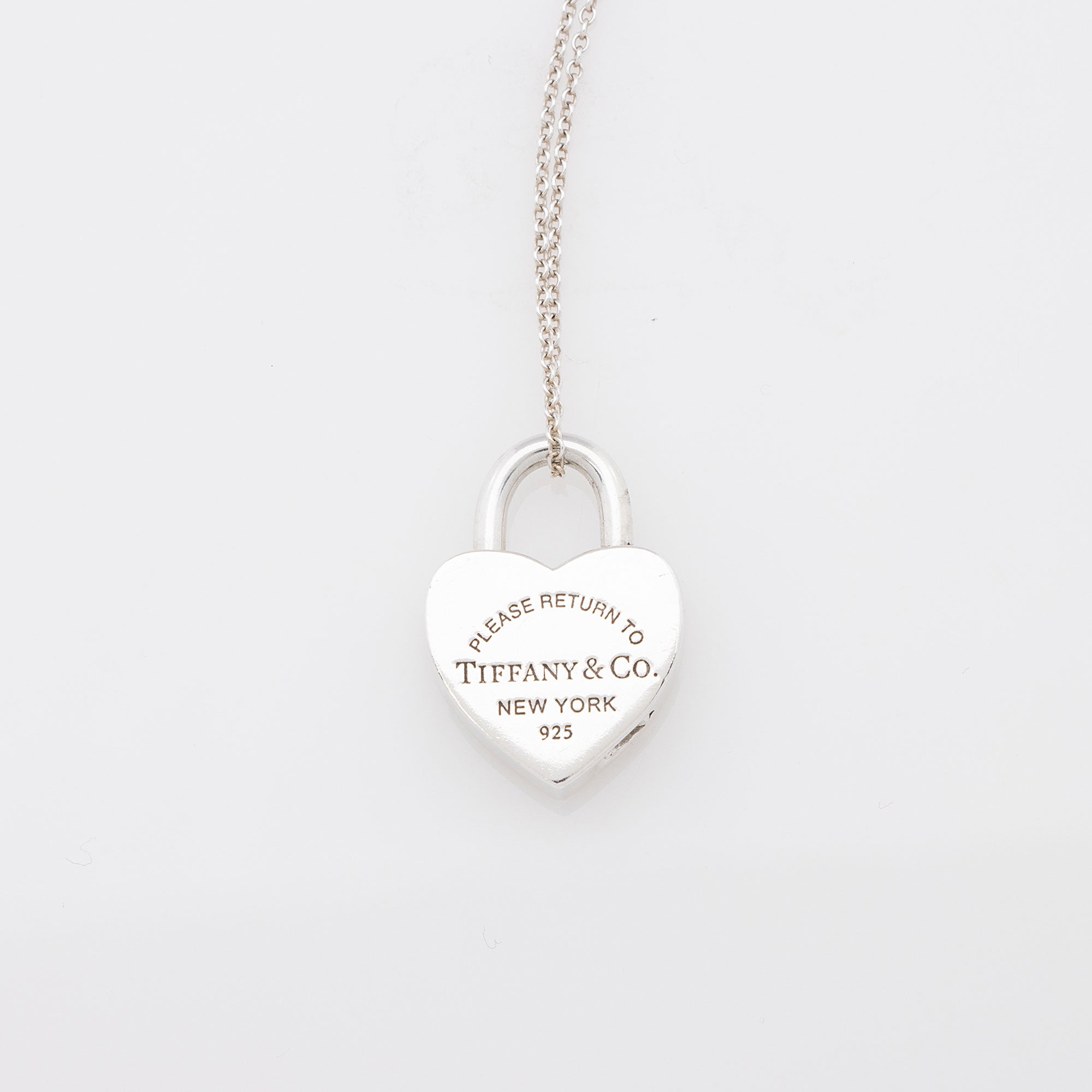 Tiffany & Co. Sterling Silver Return to Tiffany Mini Heart Lock Necklace (SHF-gdxutO)