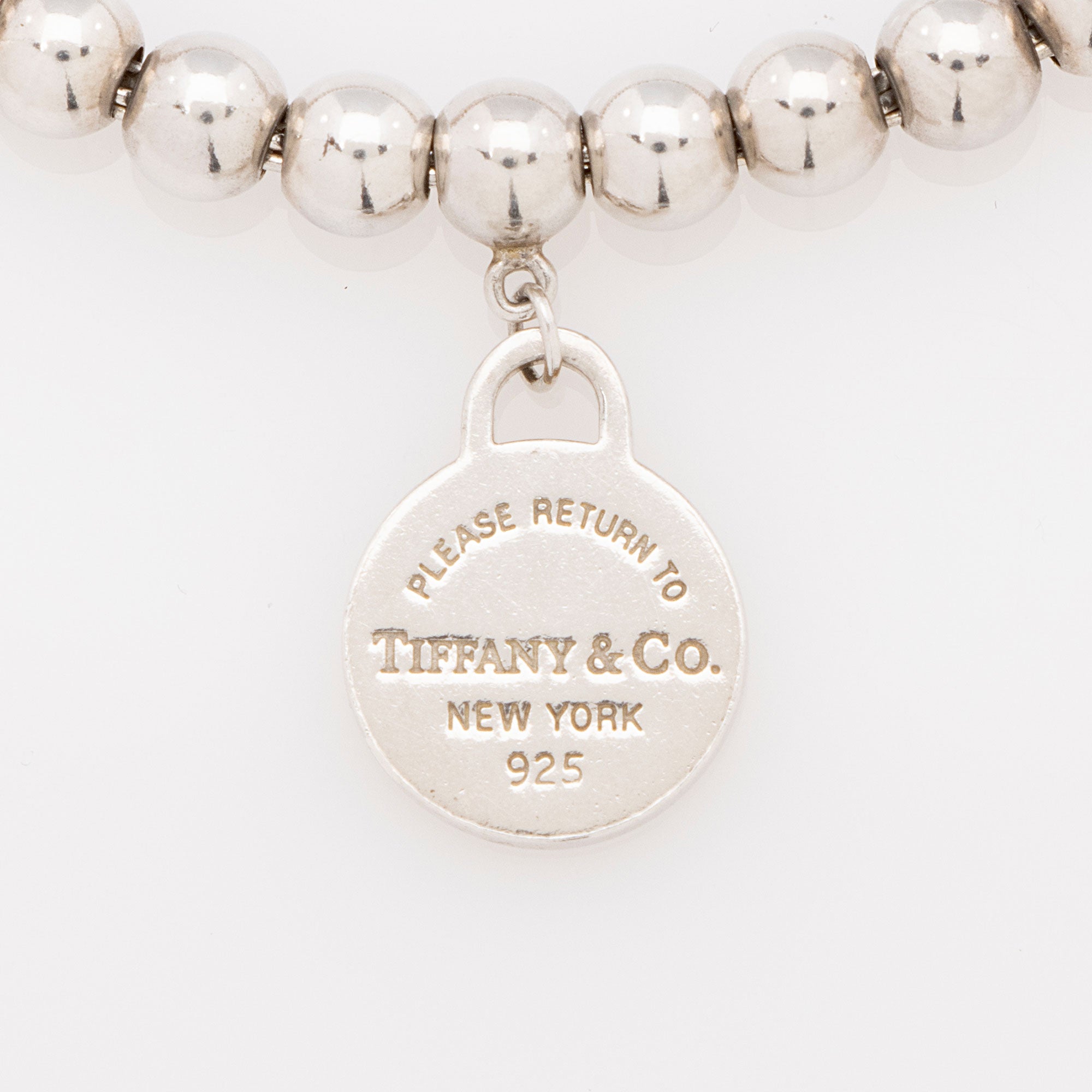 Tiffany Sterling Silver Return to Tiffany Round Tag Bead Bracele