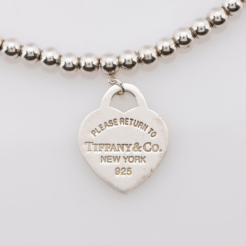 8.5 Tiffany & Co Classic Heart Tag Charm Bracelet in Sterling Silver