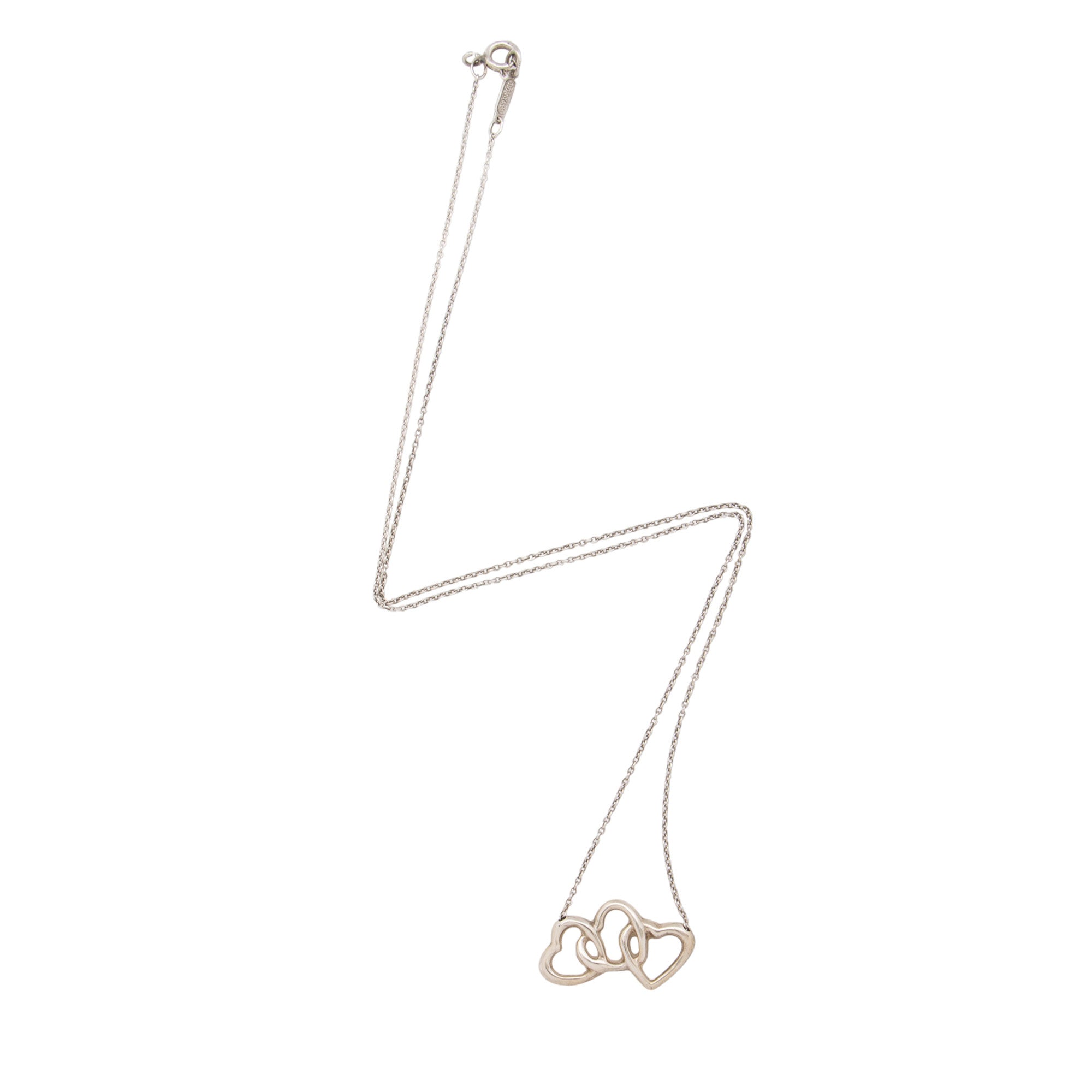 Tiffany & Co. Sterling Silver Triple Open Heart Necklace (SHF-SpWy93)