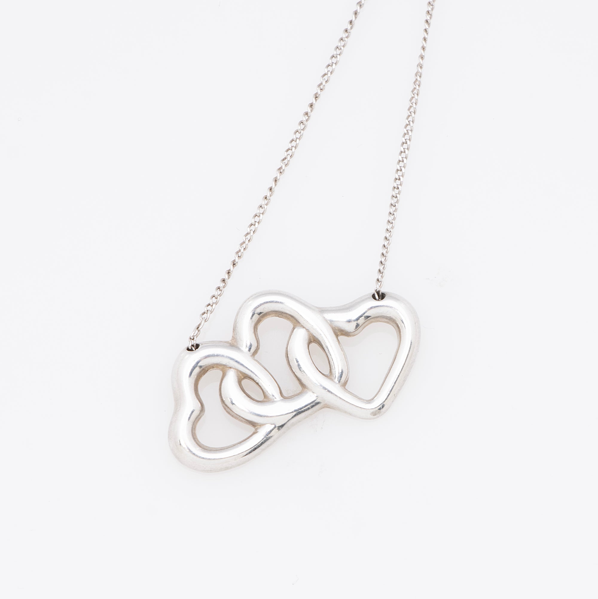 Tiffany & Co. Sterling Silver Triple Open Heart Necklace
