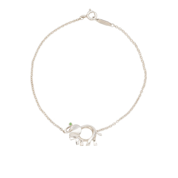 Tiffany & Co Sterling Silver Tsavorite Garnet Save The Wild Elephant Bracelet (SHF-ejPIHD)