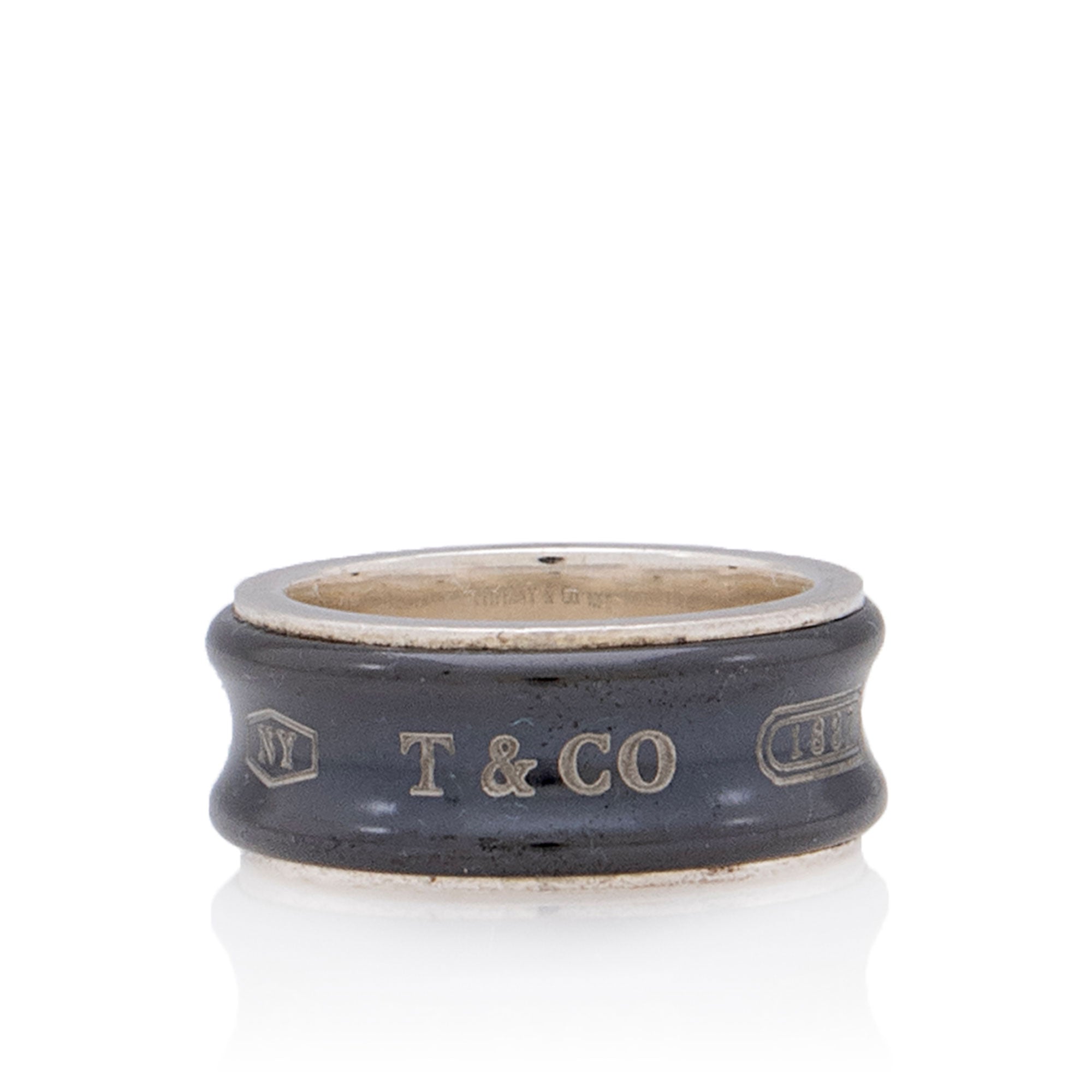 Tiffany & Co. Titanium Sterling Silver 1837 Ring - Size 5 1/2 (SHF-KVD
