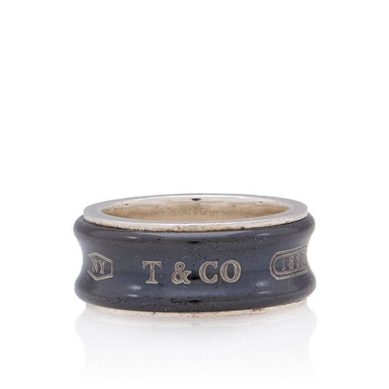 Tiffany & Co. Titanium Sterling Silver 1837 Ring - Size 5 1/2 (SHF-KVDYfj)