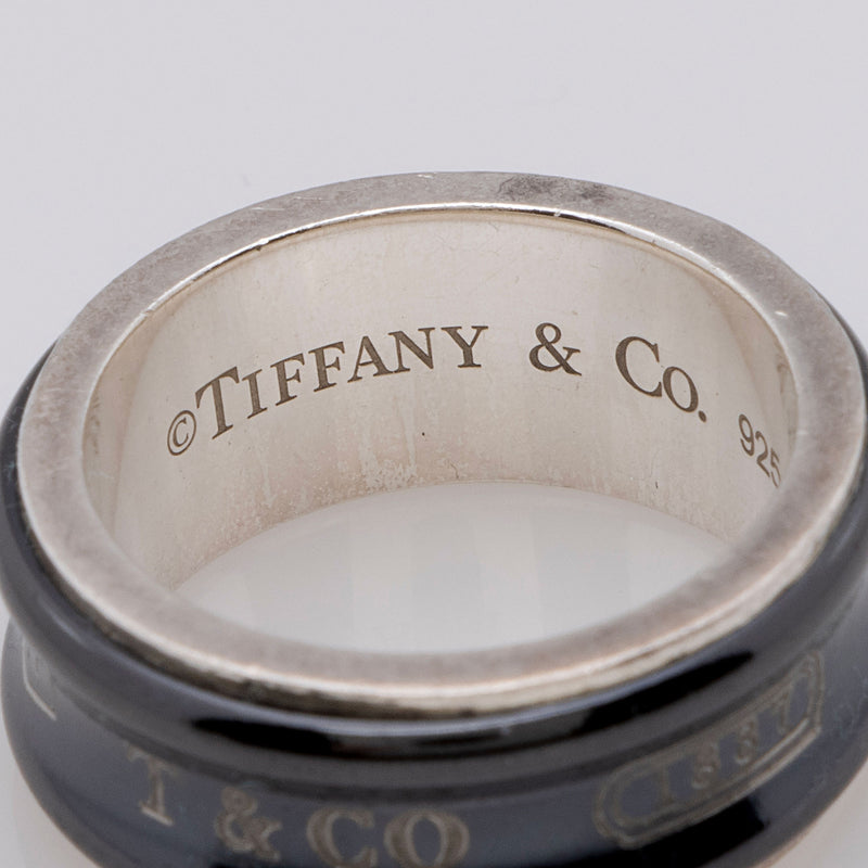 Tiffany & Co. Titanium Sterling Silver 1837 Ring - Size 5 1/2 (SHF-KVDYfj)