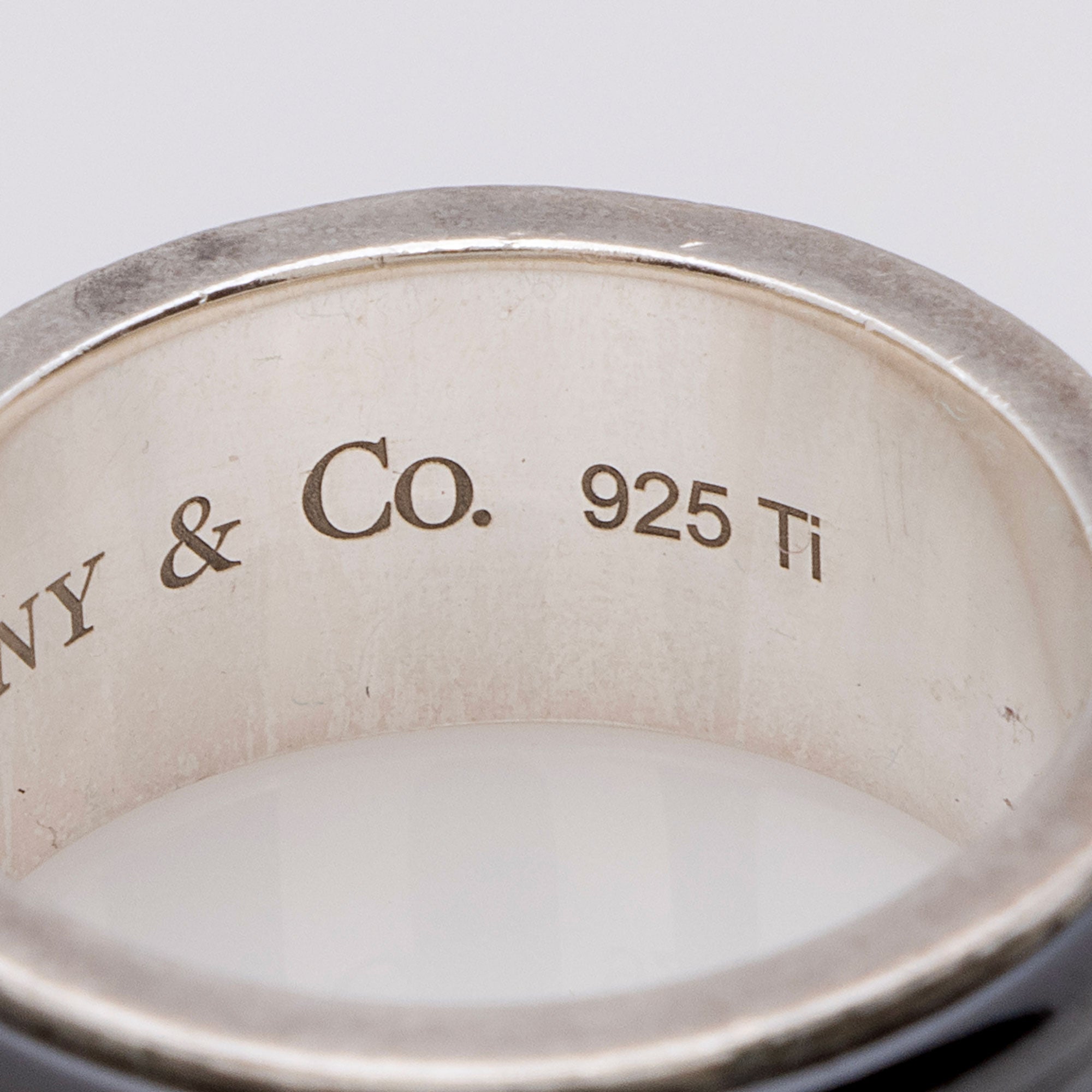 Tiffany & Co. Titanium Sterling Silver 1837 Ring - Size 5 1/2 (SHF-KVDYfj)
