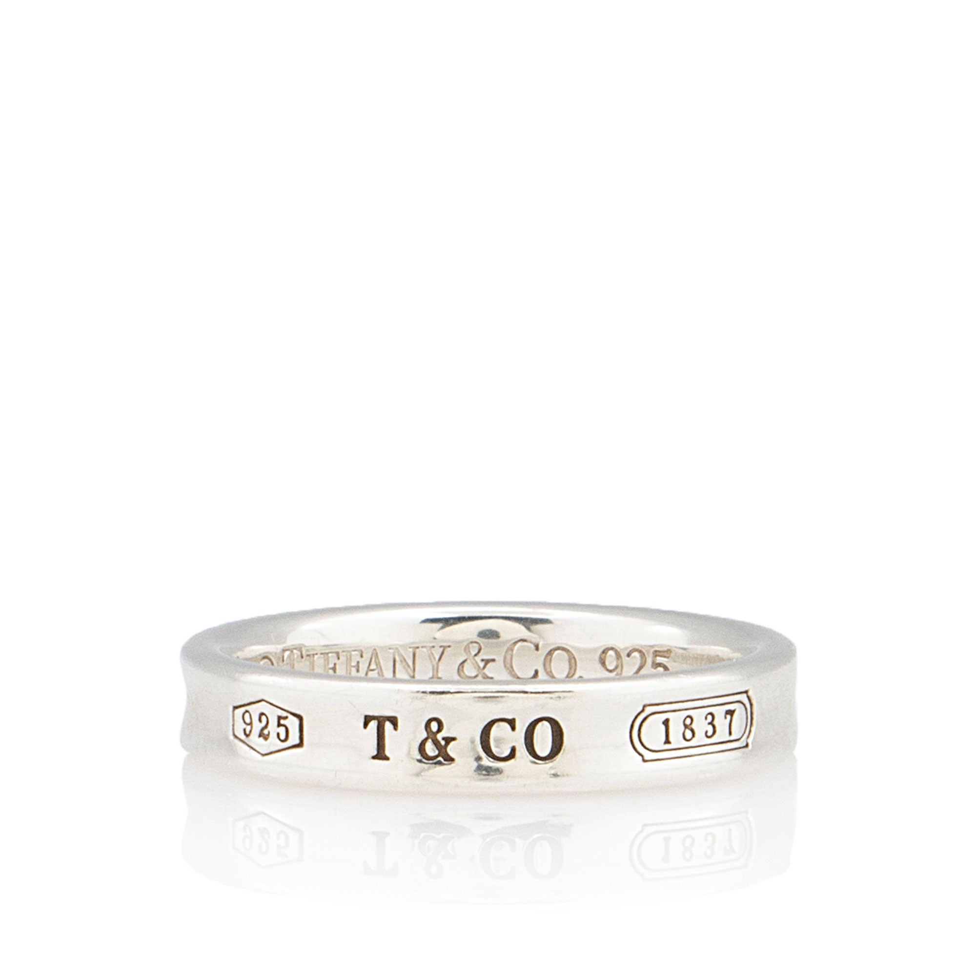 Tiffany & Co. Vintage Sterling Silver 1837 Narrow Ring - Size 7 3/4