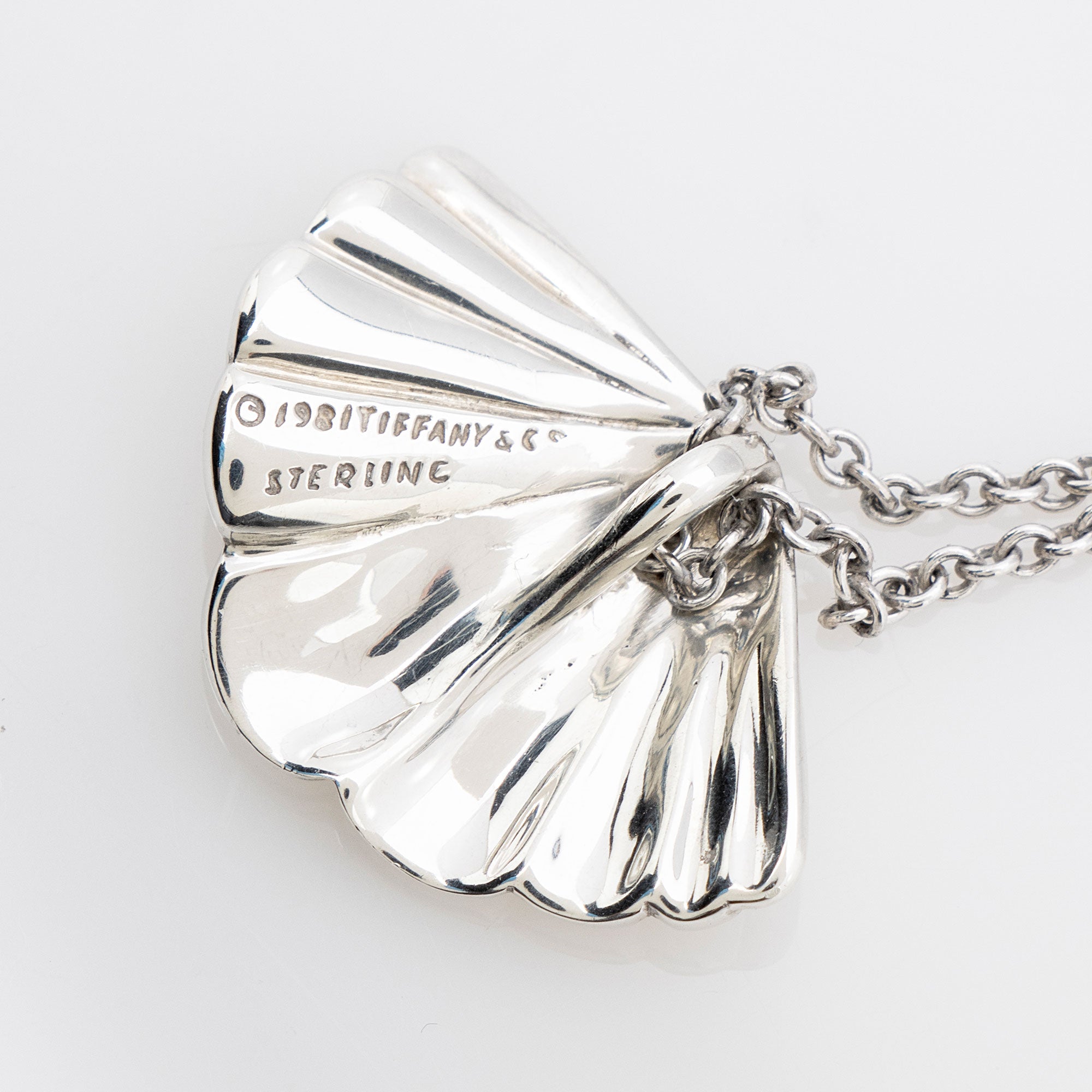 Tiffany & Co. Vintage Sterling Silver Fan Shell Necklace