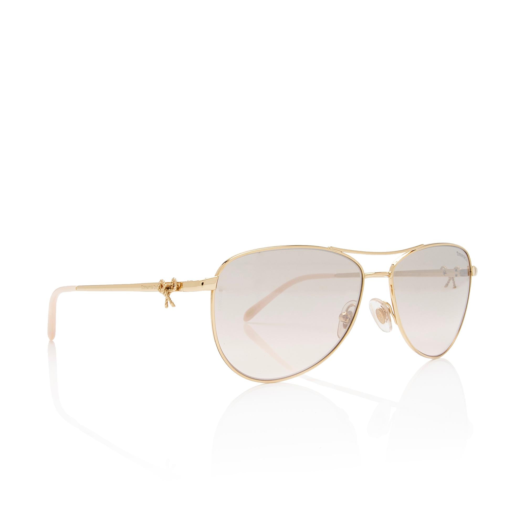 Tiffany & Co.Twist Bow Aviator Sunglasses (SHF-10vXP0)