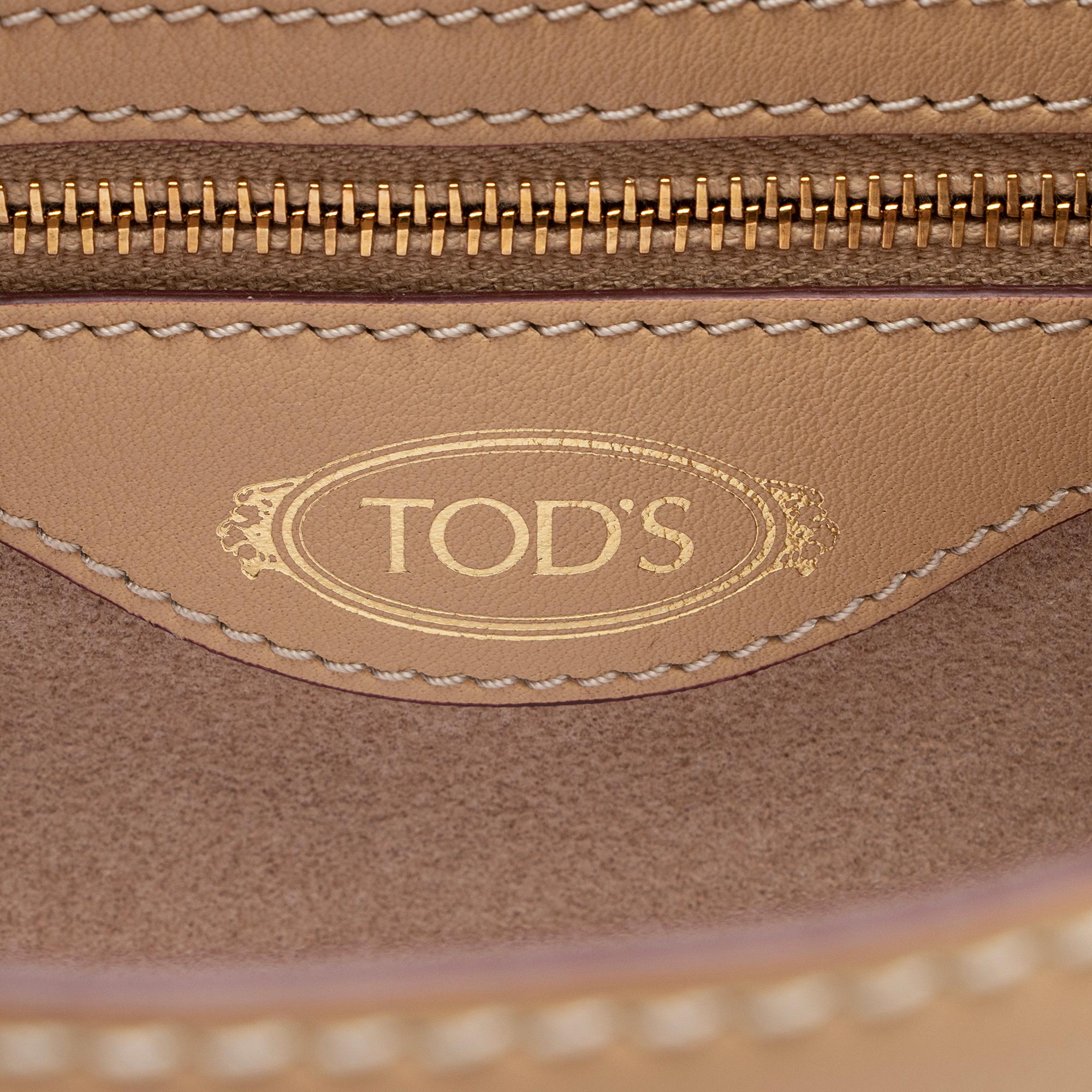 Tod's Leather Timeless T Mini Flap Bag (SHF-qzl20C)