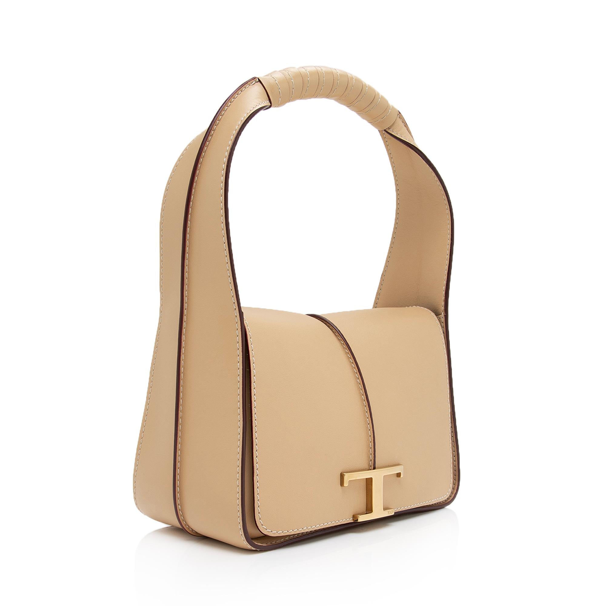 Tod's Leather Timeless T Mini Flap Bag (SHF-qzl20C)
