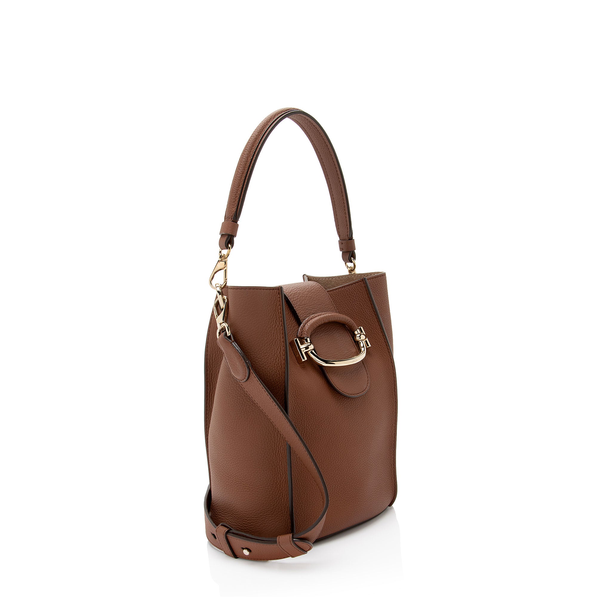 Tod’s Pebbled Leather T-Ring Small Bucket Bag (SHF-OnLU3y)
