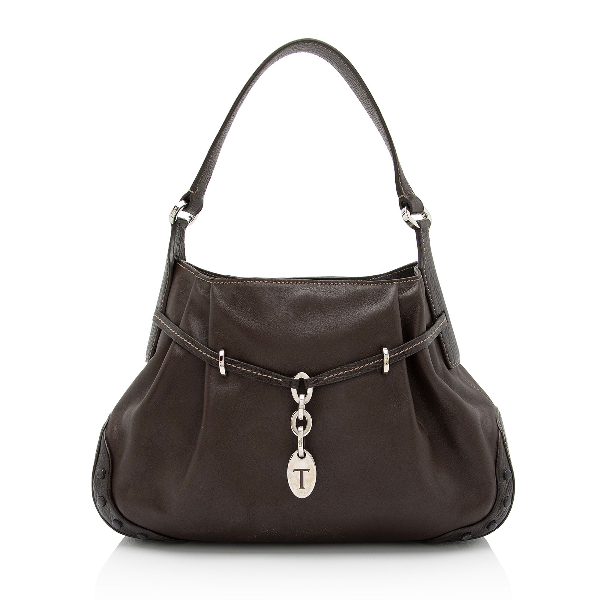 【BOHEMSEO】BELTED SHIRRING LEATHER SHOULDER BAG [正規品] BELTED SHIRRING LEATHER SHOULDER BAG, BLACK - bohemseo