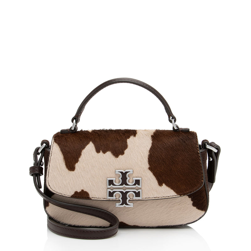 Tory Burch Calf Hair Cow Print Eleanor Top Handle Shoulder Bag (SHF-pyI49j)