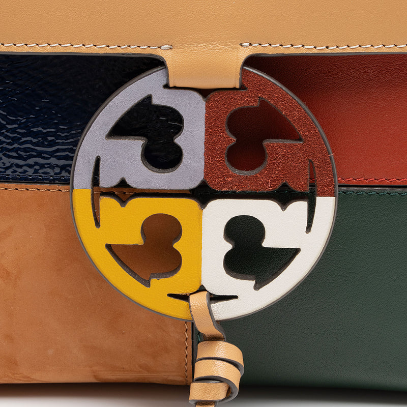 Tory Burch Canvas Leather Colorblock Miller Crossbody (SHF-G5UaiP)
