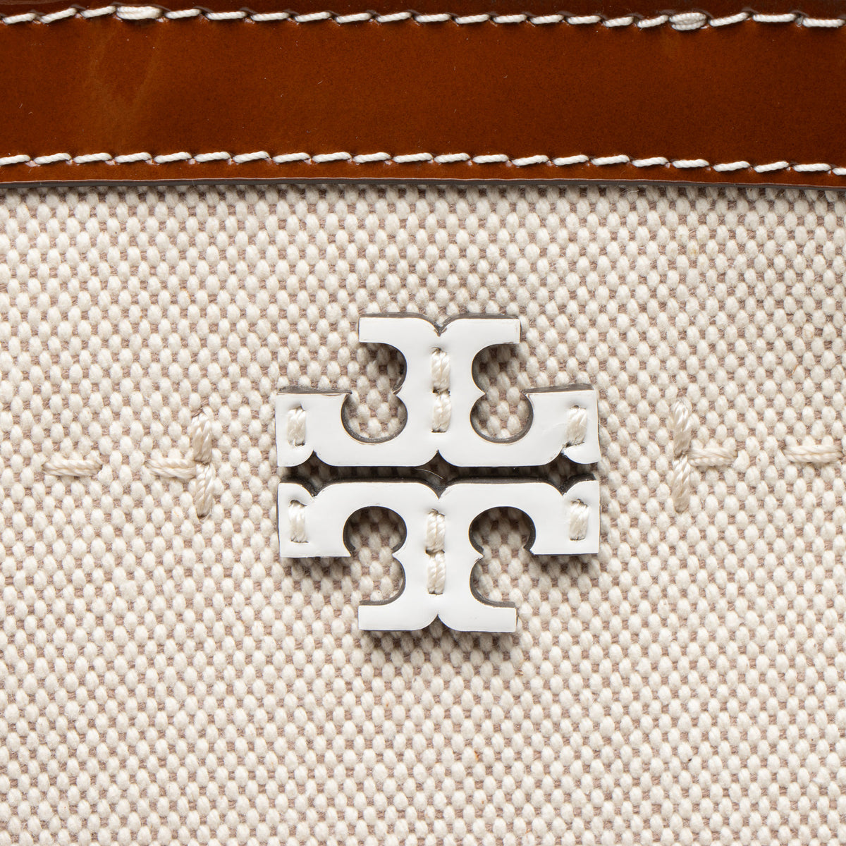 Tory Burch Canvas Leather McGraw Bucket Bag