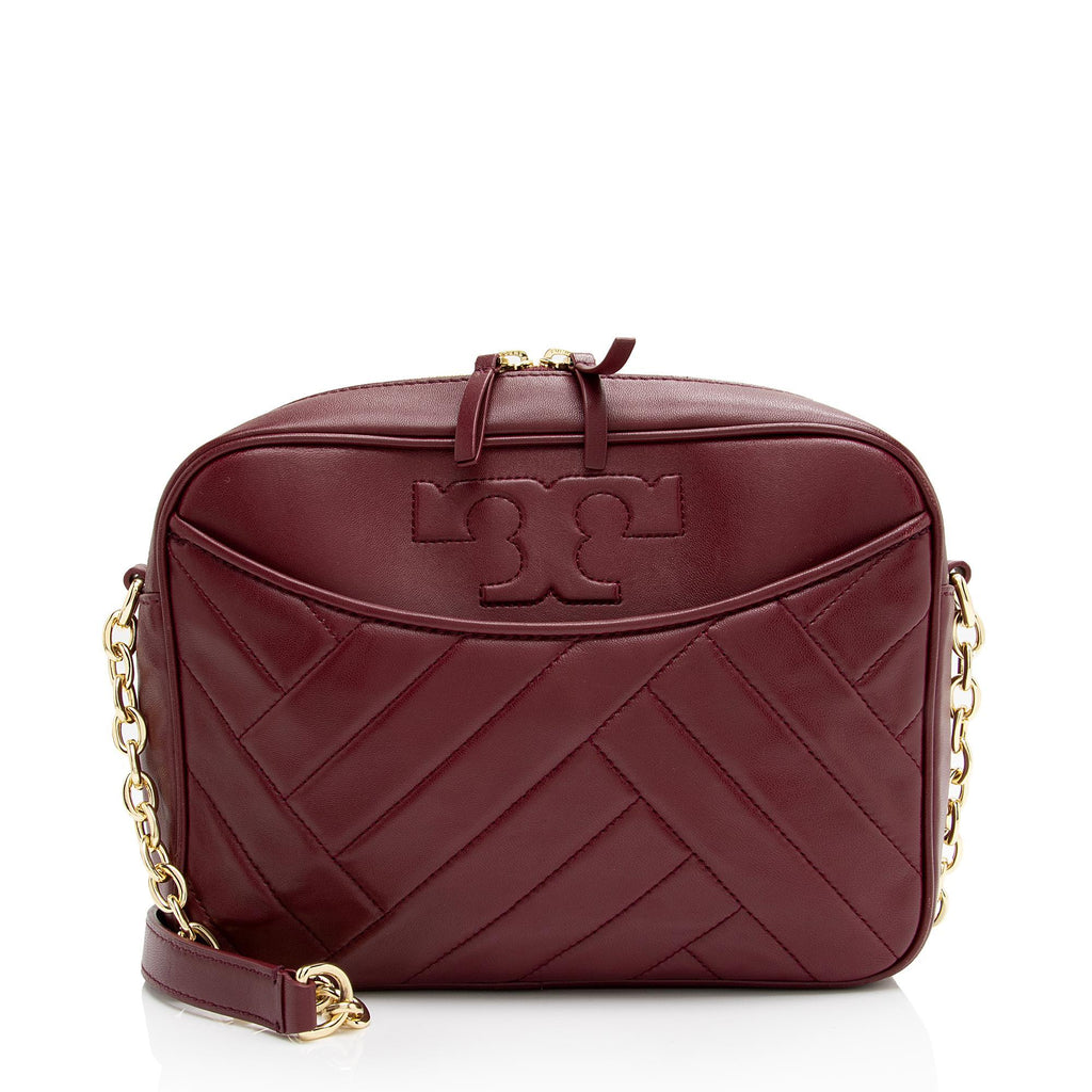 Tory Burch Chevron Leather Alexa Stitch Camera Bag (SHF-CrCykl