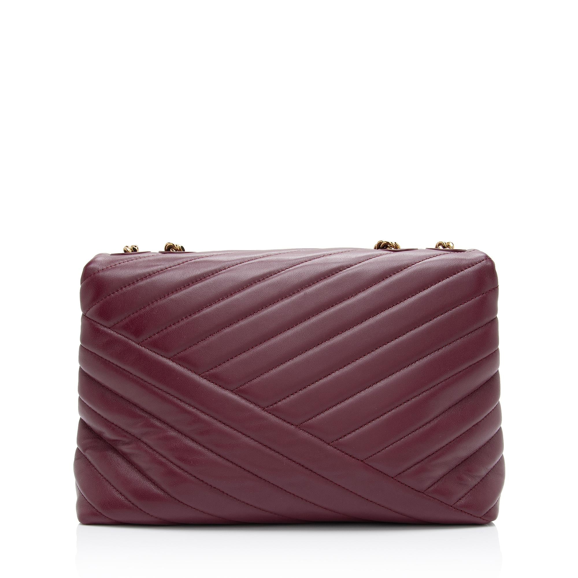 Tory Burch Chevron Leather Kira Large Shoulder Bag (SHF-h13Ost)