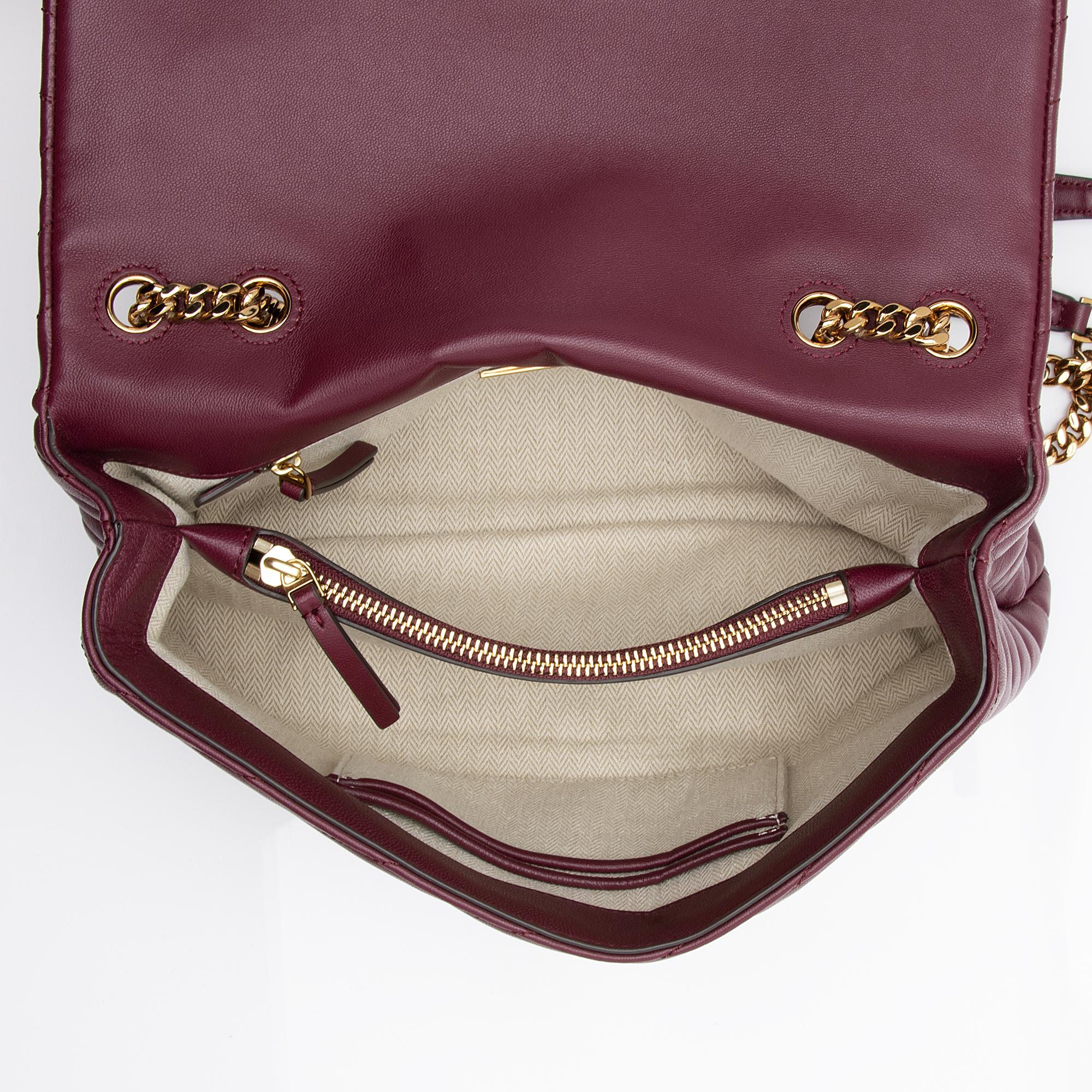 Tory Burch Chevron Leather Kira Large Shoulder Bag (SHF-h13Ost)