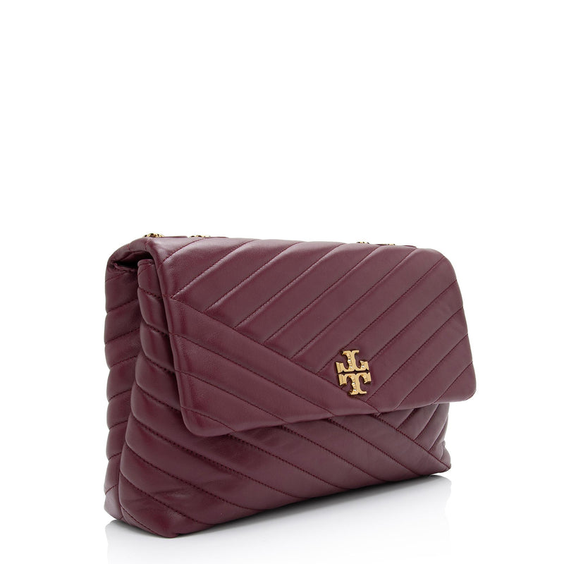 Tory Burch Chevron Leather Kira Large Shoulder Bag (SHF-h13Ost) – LuxeDH