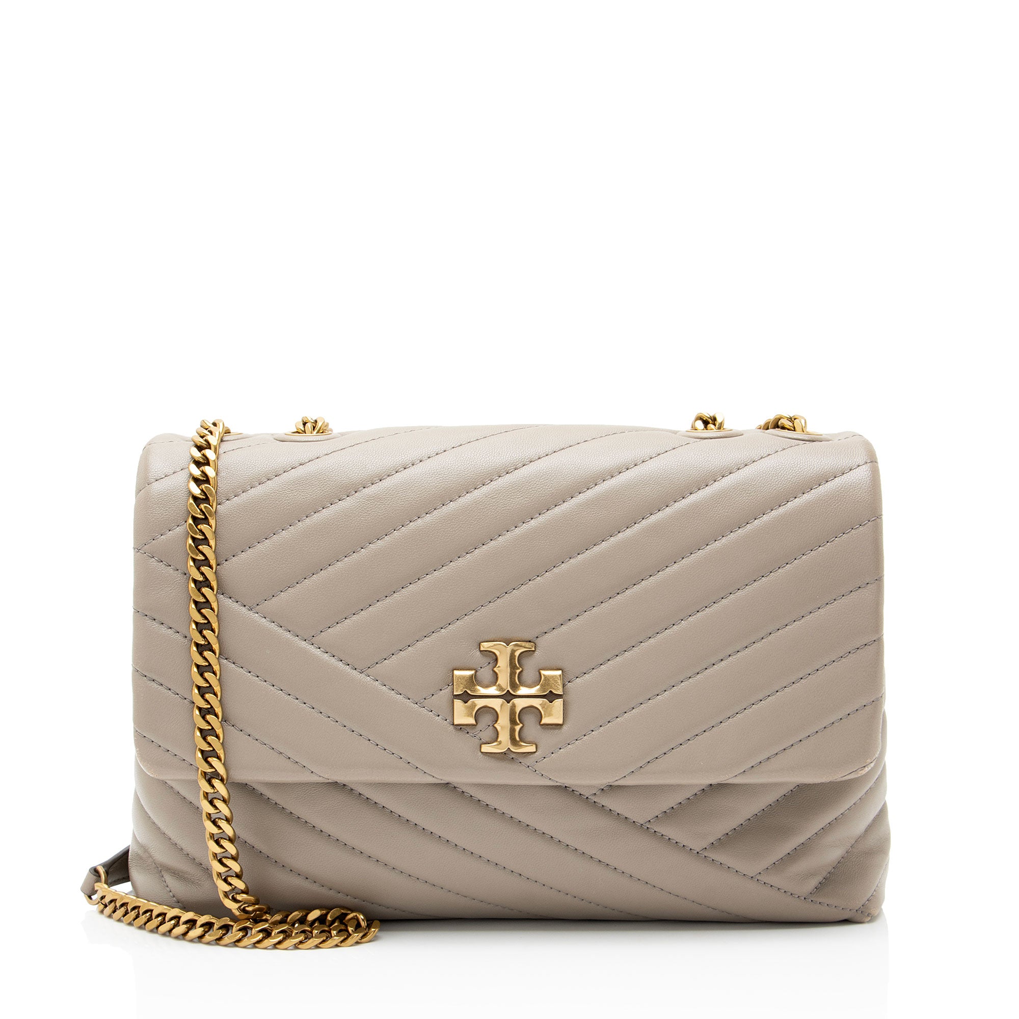 Tory Burch Chevron Leather Kira Large Shoulder Bag
