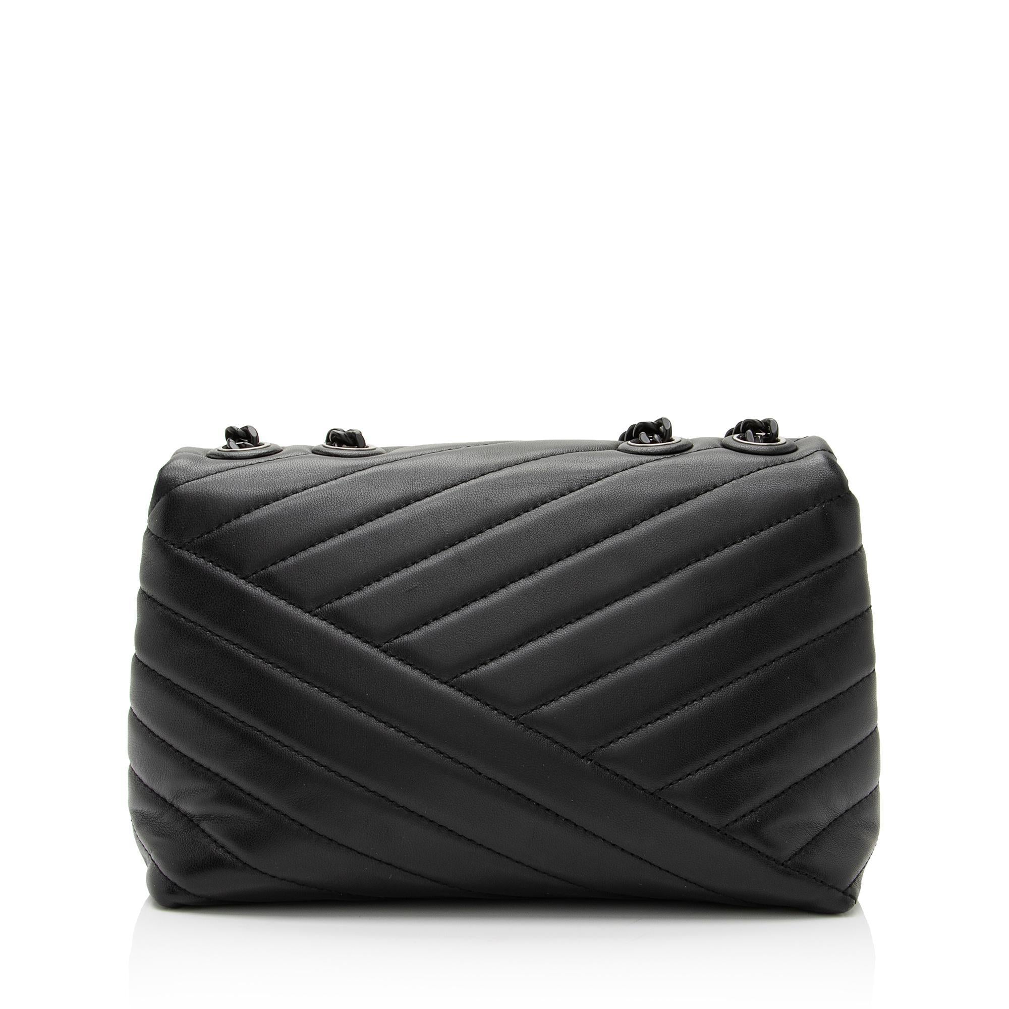 Tory Burch Chevron Leather Kira Small Convertible Shoulder Bag (SHF-okkvhd)