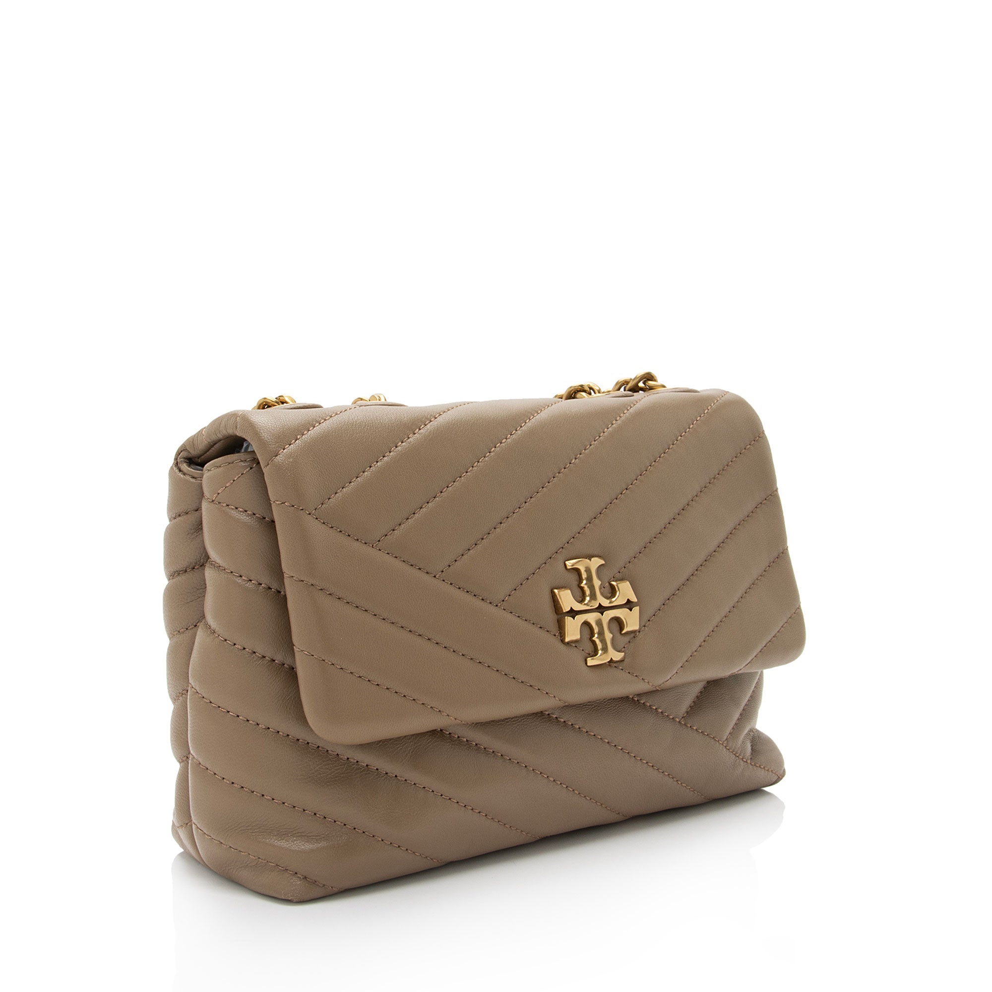 Tory Burch Chevron Leather Kira Small Convertible Shoulder Bag (SHF-Q5