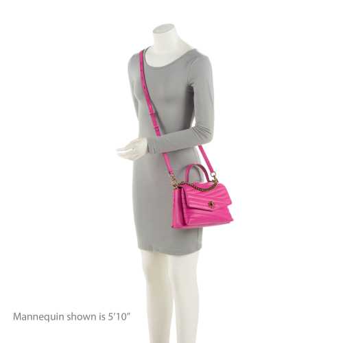 Tory Burch Chevron Leather Kira Top Handle (SHF-vgAYsA)