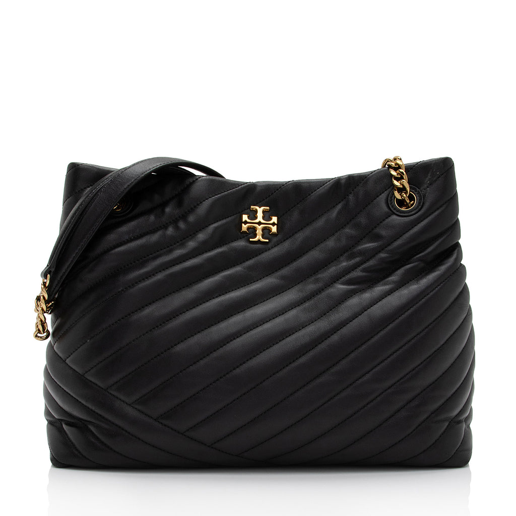 Tory Burch Chevron Leather Kira Tote (SHF-RGxF6t) – LuxeDH