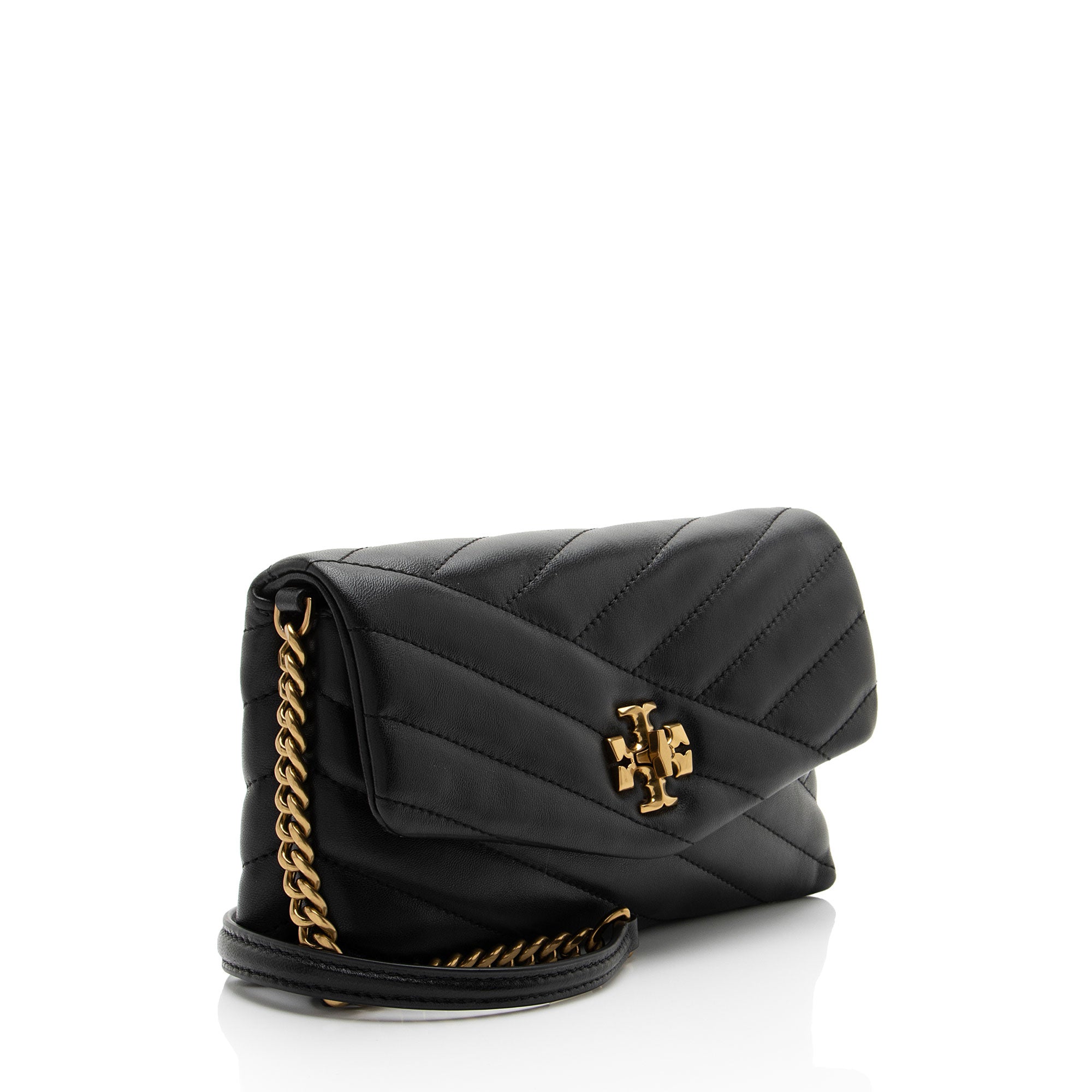 Tory Burch Chevron Leather Kira Wallet on Chain