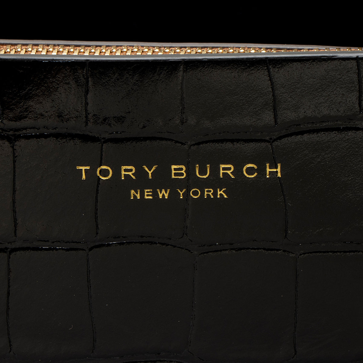 Tory Burch Croc Embossed Leather Perry Triple Compartment Tote
