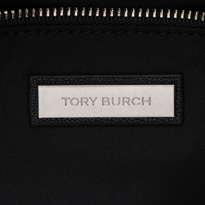 Tory Burch Distressed Leather Chevron Fleming Tote (SHF-558EGr)