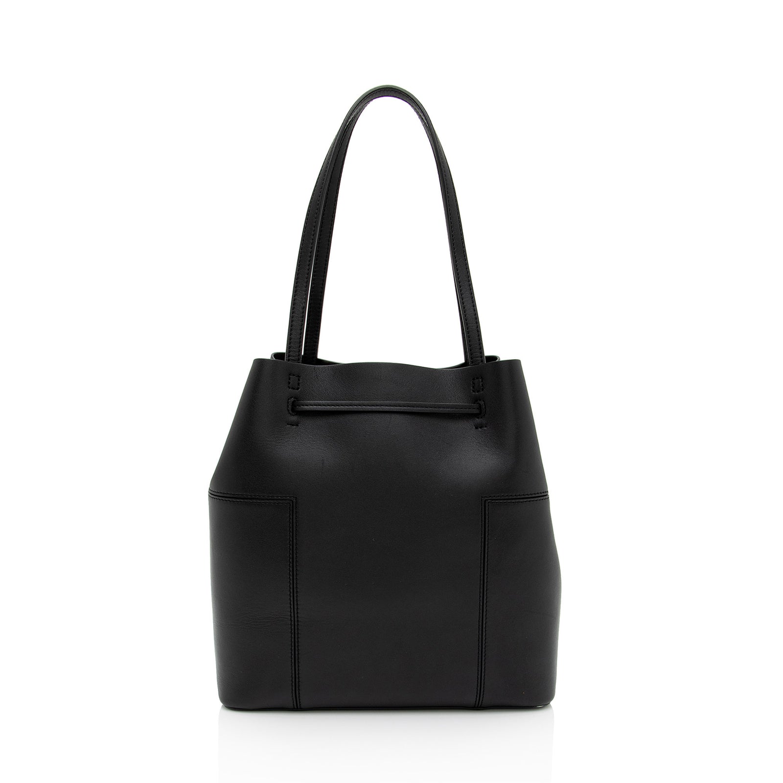 Tory Burch Leather Block T Bucket Bag SHF gbPbIb LuxeDH