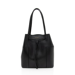 Tory Burch Leather Block T Bucket Bag (SHF-gbPbIb)