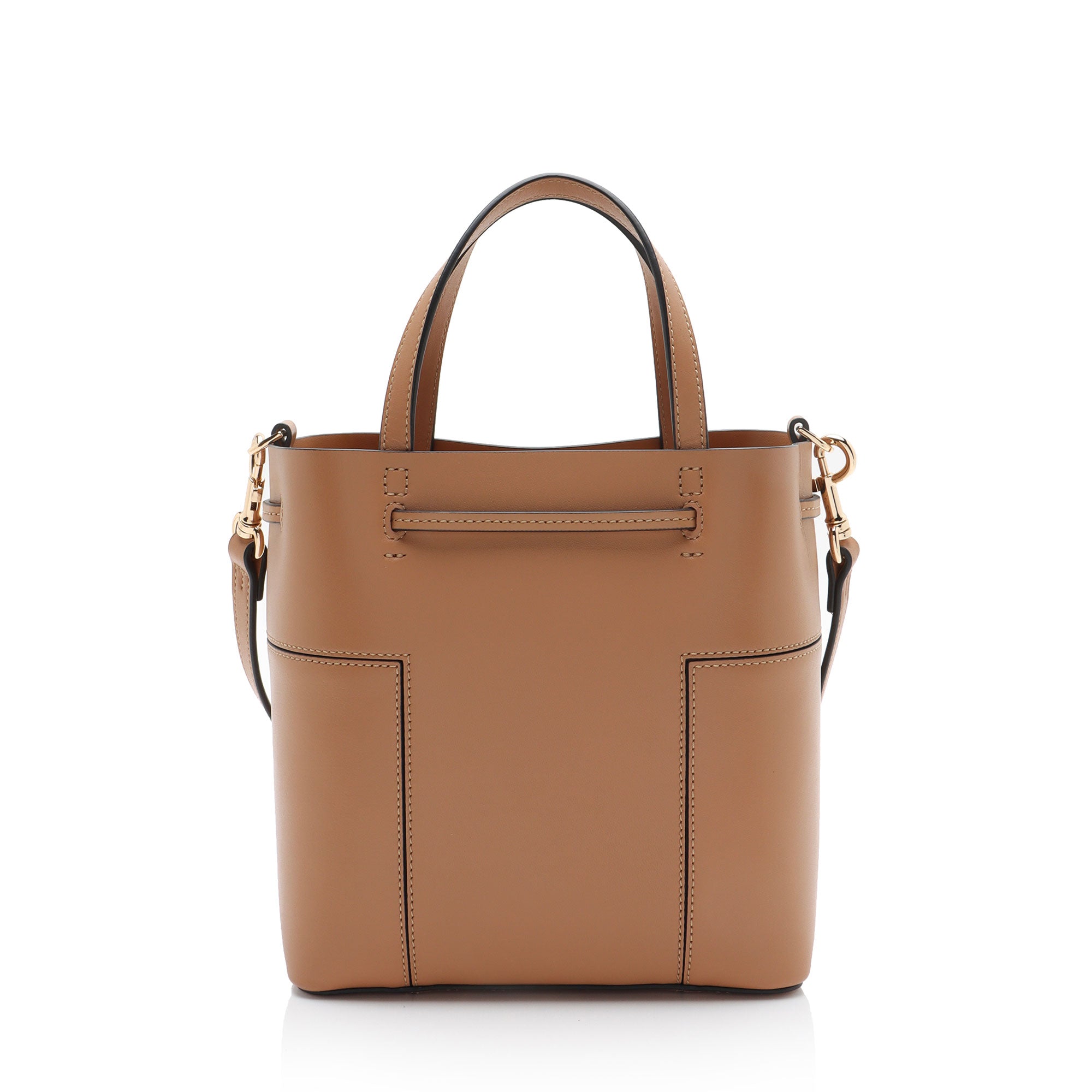 Tory Burch Leather Block T Small Bucket Bag