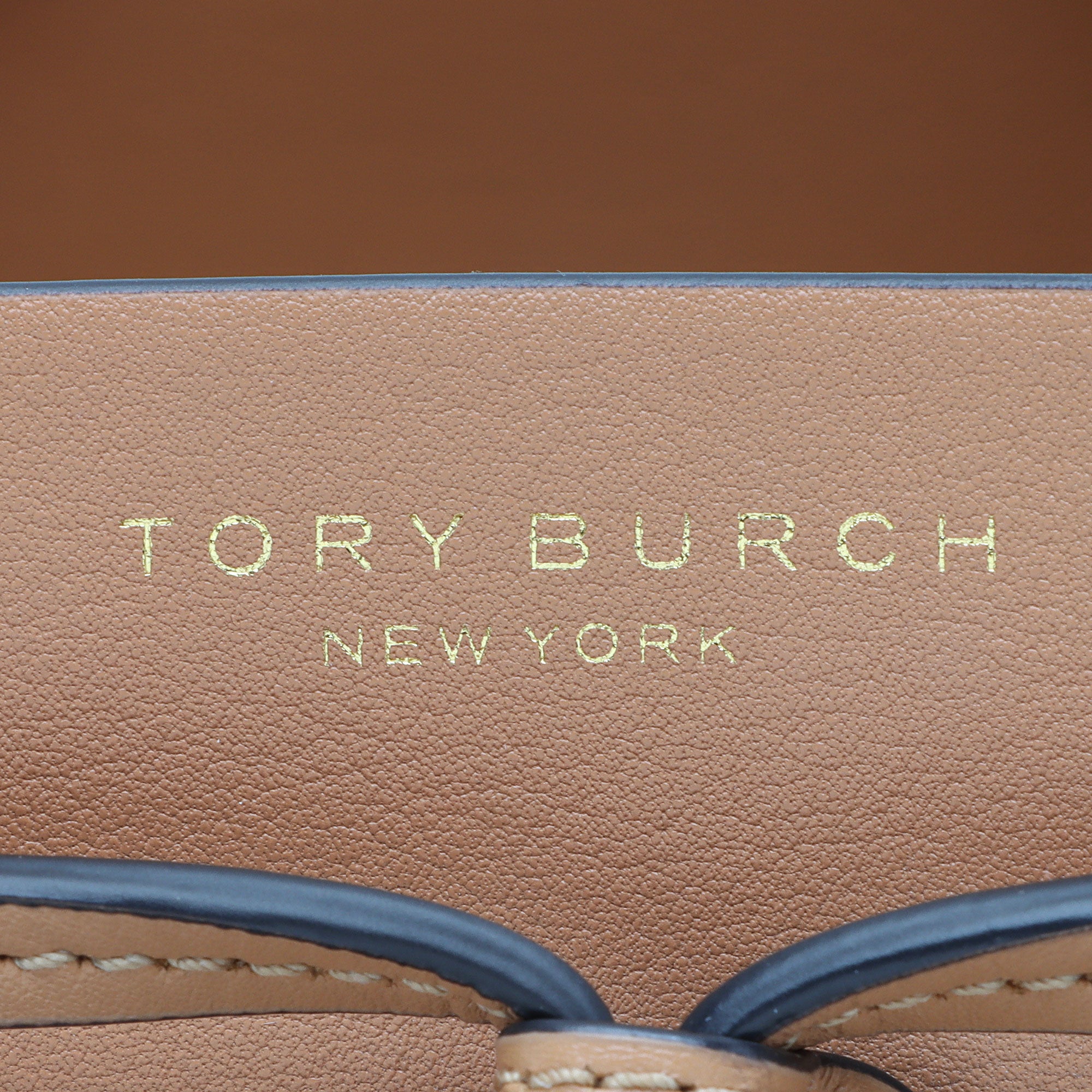 Tory Burch Leather Block T Small Bucket Bag