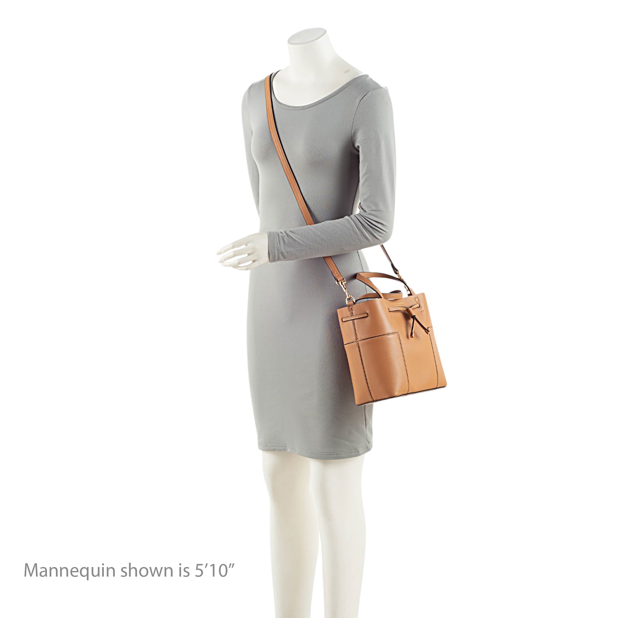 Tory Burch Leather Block T Small Bucket Bag