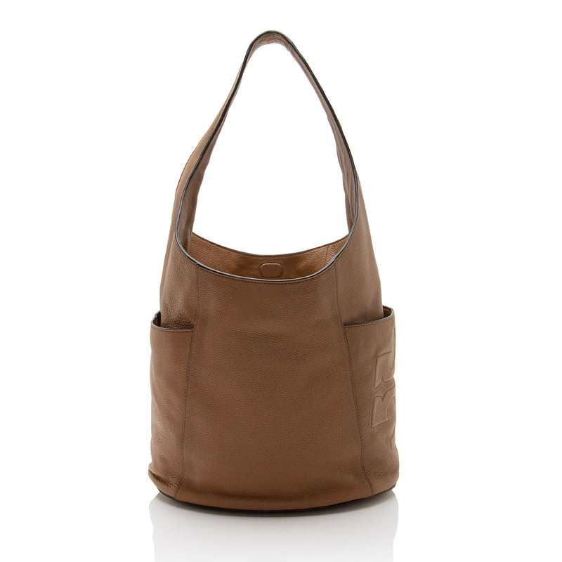 Tory Burch Leather Bombe Hobo (SHF-krGfUw)