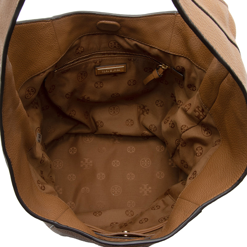 Tory Burch Leather Bombe Hobo (SHF-krGfUw)