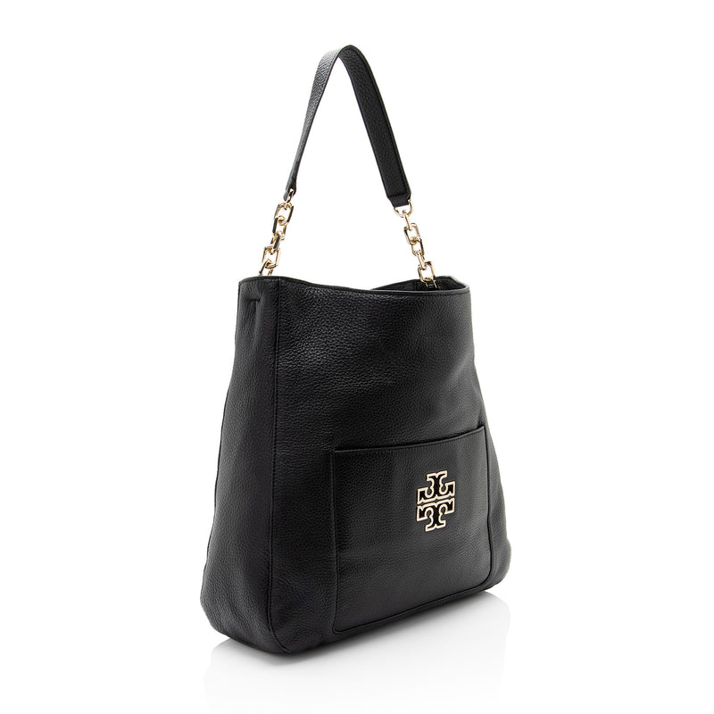 Tory Burch Leather Britten Hobo (SHF-S2uG4P)